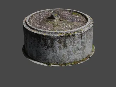 Planter concrete circle 3D model