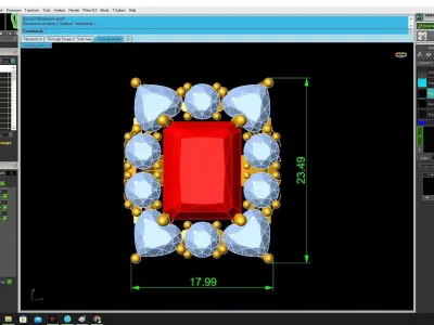 Luxury Emerald Cut Halo Ring for Women  3542 3D print model