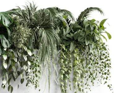 Concrete box plants on stand set indoor concrete dirt vase 3D model