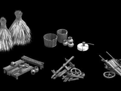 Dynasty Weed - broken car - bucket 3D model