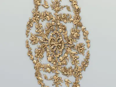 Carved decor central 034 3D model