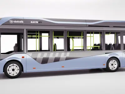 Generic BUS EV v29 Low-poly 3D model