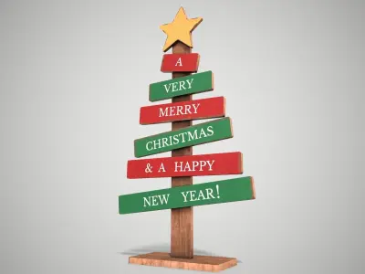 Christmas Tree Decoration Low-poly 3D model purchase