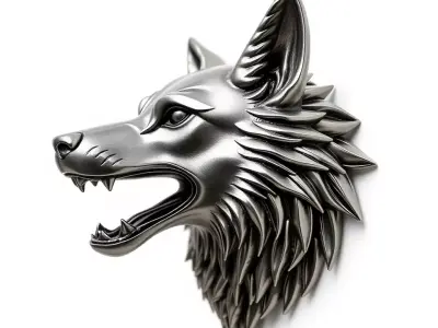 Silver Wolf Head model pack Low-poly 3D model get