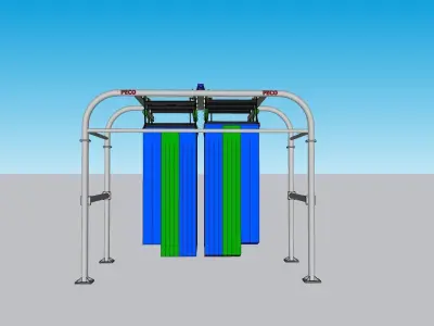 MC06 Stainless Steel Wash Along Curtain Peco  3D model