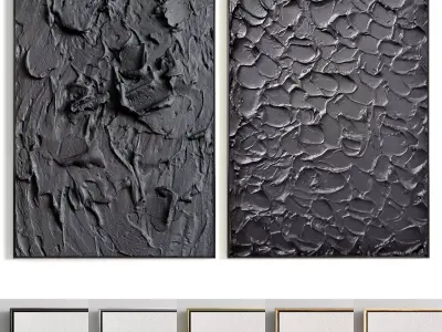 Plaster Two Photo Frame 255 Low-poly 3D model