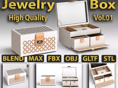 CHLOE SMALL JEWELRY BOX CREAM 3D model