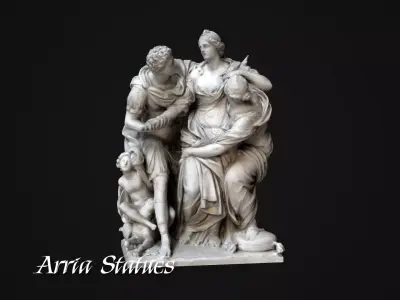 Arria statue Low-poly 3D model