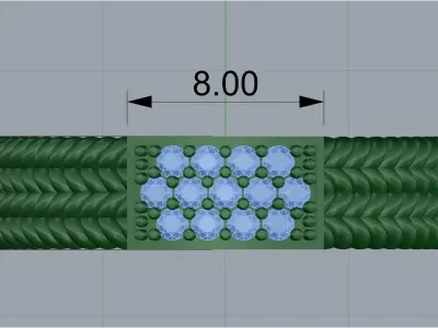 ring with ropes and diamonds 3D print model