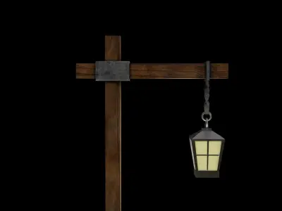 low-poly lamp with 2k PBR materials Free low-poly 3D model