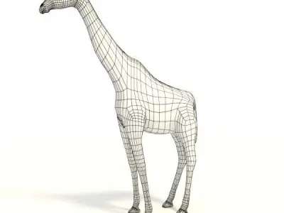 Giraffe with animation 3D model