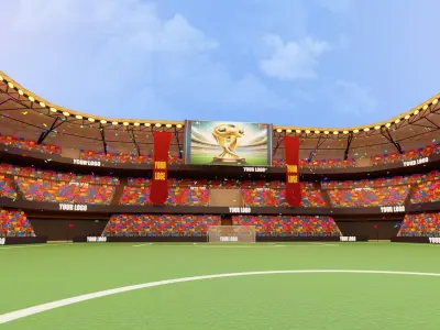 Football Soccer Stadium Game Ready Low-poly 3D model