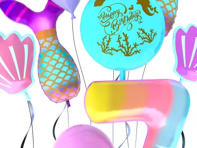 ocean-theme-balloons-set01 3D model