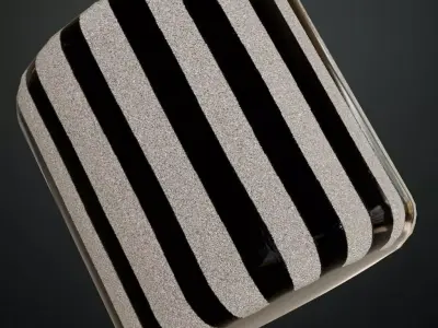 Black and White Striped Metal Texture PBR Seamless Texture