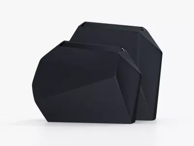 Black Vase Origami Set Low-poly 3D model