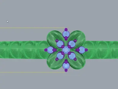 Blooming  Four Pedal Bracelet  3D print model