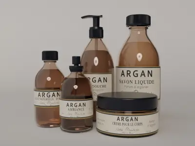 Cosmetics Collection bottle of argan fragrance 3D model
