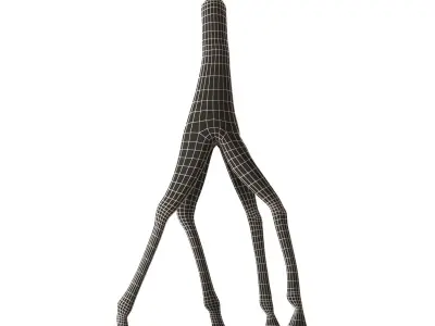 Equestrian sculpture with two legs Low-poly 3D model