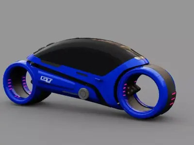 TRON BIKE SONIC  rigged 3D model