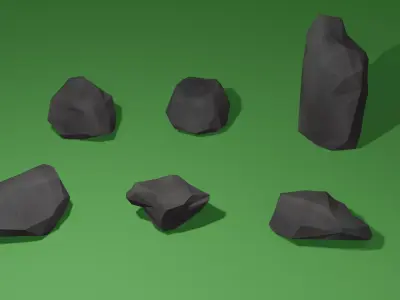 Low Poly Stone Pack Free low-poly 3D model