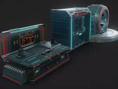 SciFi Terminals 24 Low-poly 3D model