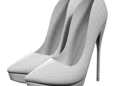 Heels Woman Shoes Low-poly 3D model