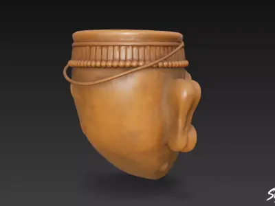 Mask of Kinich Ahau Low-poly 3D model