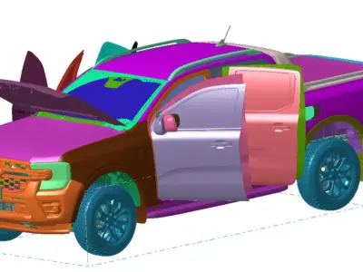 Ranger WILDTRAK 4WD 2024 Vehicle 3d scan data 3D model 3D model