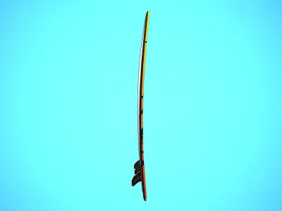 SURF BOARD 02 CARTOON STYLIZED Low-poly 3D model