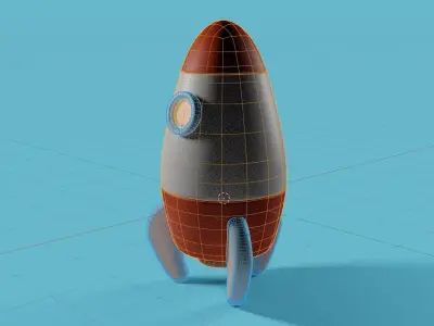 Cartoon Space Rocket - Toon Spaceship Free 3D model