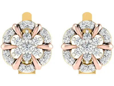 Solitaire Women Stud Earring 3dm STL OBJ FBX Render Details 3D print model
