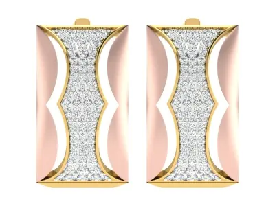 Solitaire Women Drop Earring 3dm STL OBJ FBX Render Details 3D print model 7