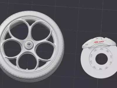 Alfa Romeo Giulia Quadrifoglio Wheel  Printable Model 3D print model