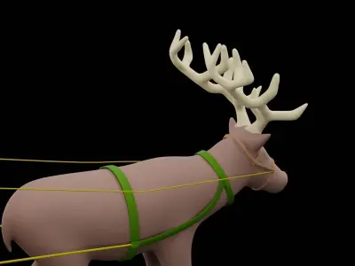 Christmas Mini Sleigh Low-poly 3D model