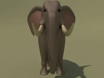 Animated Cartoon Elephant 3D model