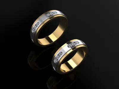 Wedding Bands 04 3D print model