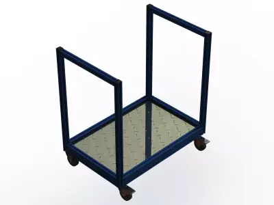 Aluminum Firewood Holder Cart 3D model