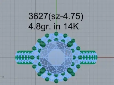 Round Halo Ring 3627 3D print model