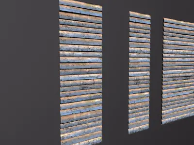 Wooden Walls Low-poly 3D model