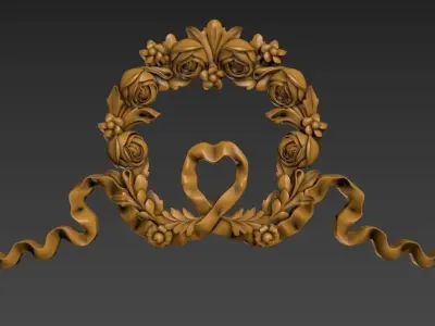 The design of the rose frame 3D model