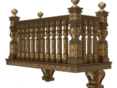 Classic Balcony 01 Low-poly 3D model