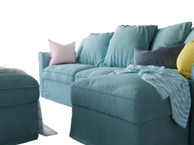 Green Scandinavian Sofa by IKEA 3D model