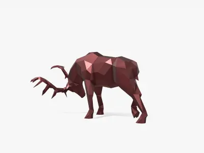 deer fight 3D print model