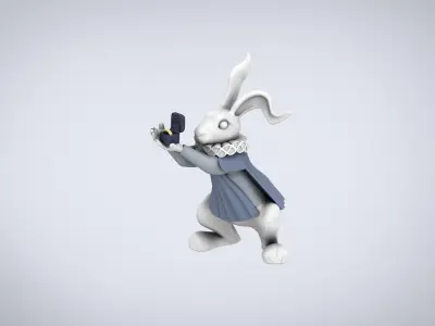 Rabbit from Alice in Wonderland Low-poly 3D model