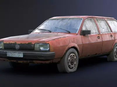 Volkswagen Passat Rusty Low-poly 3D model