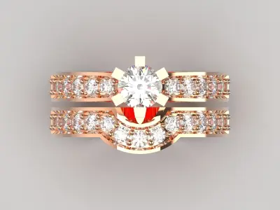 STL 3DM wedding ring model wr0057 3D print model