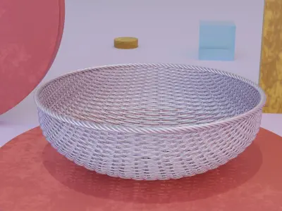 Woven metal basket 3D model