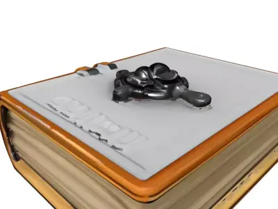 Vintage Leather Journal with Compass Charm Low-poly 3D model