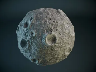 Cartoon Moon PBR Low-poly 3D model