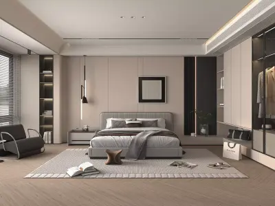 Modern Bedroom Scene 40 3D model